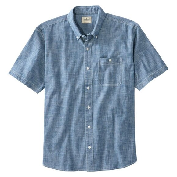 L.L. Bean Other - LLBean Men's Comfort Stretch® Chambray Shirt, Traditional Untucked Fit